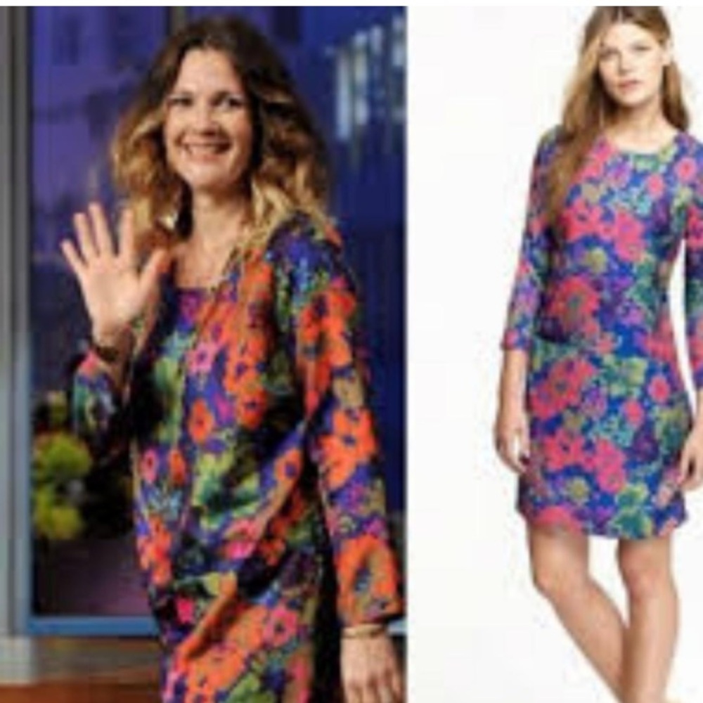 J Crew silk shift dress, Jules Ashbury , vibrant floral, size 00, EUC - Picture 8 of 8